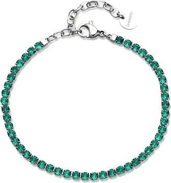 Actual product image Brosway Tennis Steel Bracelet With Green Zircons Desideri Bei101 (Steel)
