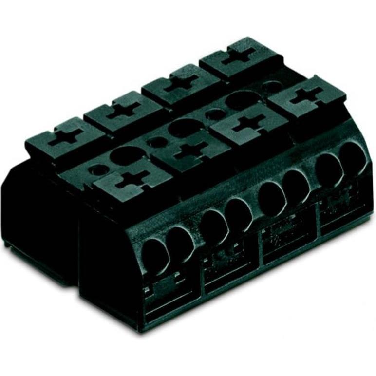 Wago 4-conductor chassis-mount terminal strip (Morsettiera), Accessori di elettronica + Alloggiamento, Nero