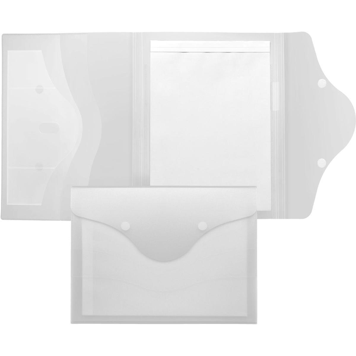 Foldersys, Mappe, Schreibmappe A4 PP mit Schreibblock Klettverschluss farblos transluzent (A4, 1 x)
