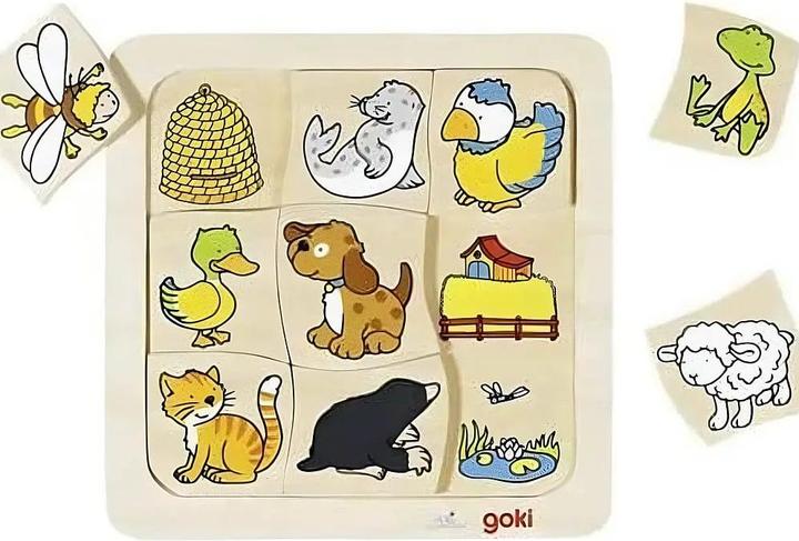 Immagine prodotto Goki Legespiel Chi vive dove? (9 pezzi)