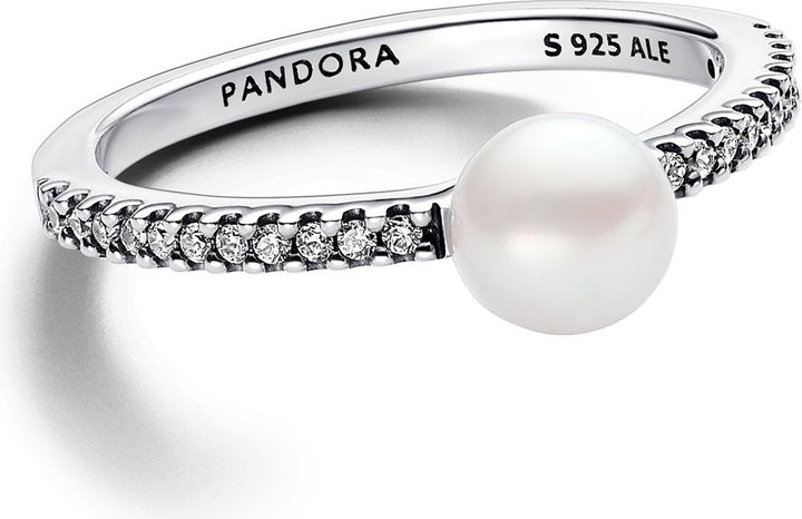 Produktbild Pandora Behandelte Süsswasserzuchtperle & Pavé Ring (60, 925 Silber)