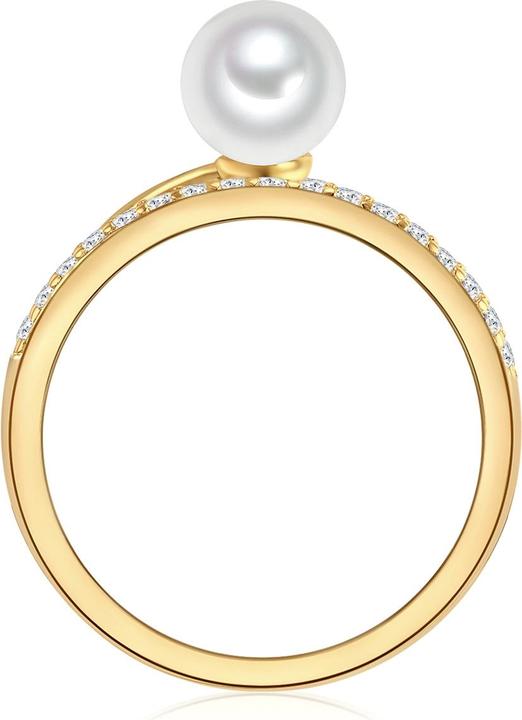 Immagine prodotto Valero Pearls Donna Argento 925 Cubic Zirconia Perla d'acqua dolce coltivata Oro giallo - 32374 (54, 925 Argento)