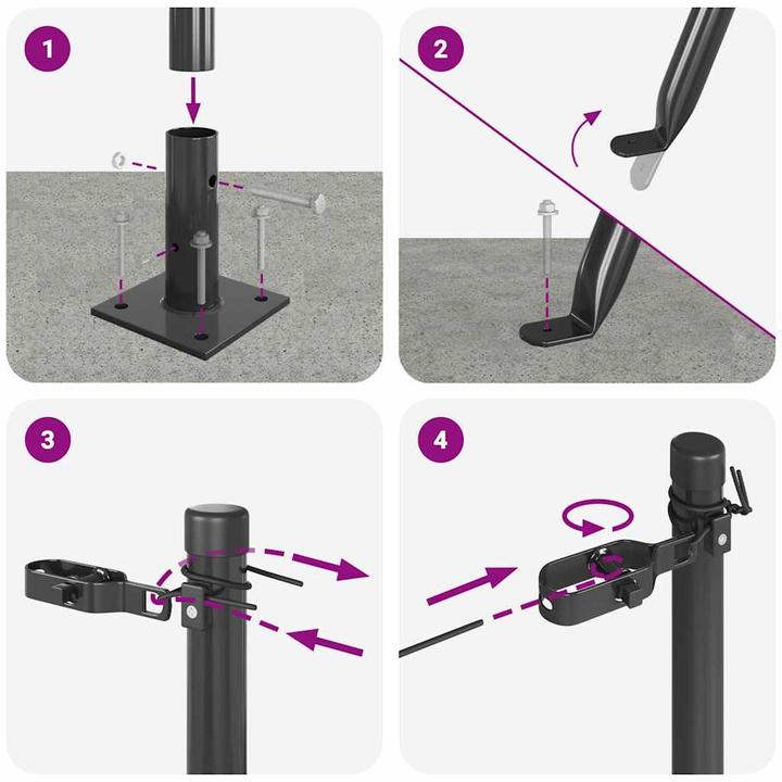 Produktbild vidaXL Zaunpfosten Set aus 104 Grau Beton 3,2 x 3,2 x 83,5 cm