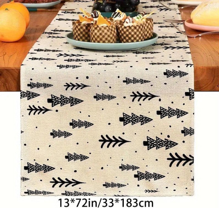 Immagine prodotto Alopini Runner da tavola in poliestere - realizzato a macchina, versatile per tavoli da pranzo e da pranzo
