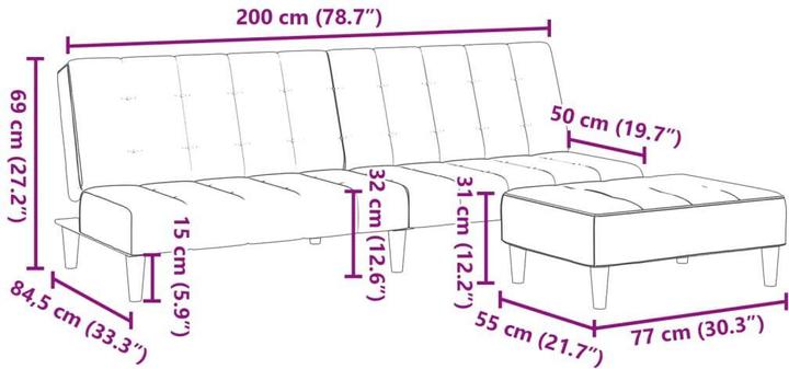 Produktbild vidaXL Schlafsofa (2-Sitzer)