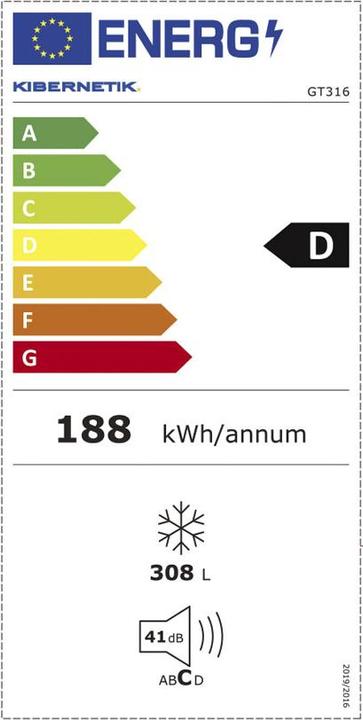 Energie-Label Kibernetik FSP Gefriertruhe (Freistehend, 308 l)
