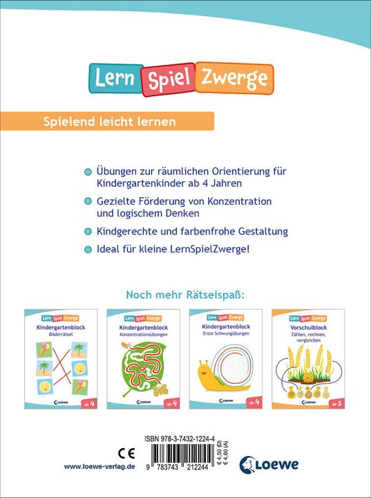 Produktbild Die neuen LernSpielZwerge - Räumliche Orientierung (Deutsch, Loewe Lernen und Rätseln, Carmen Eisendle, 2022)