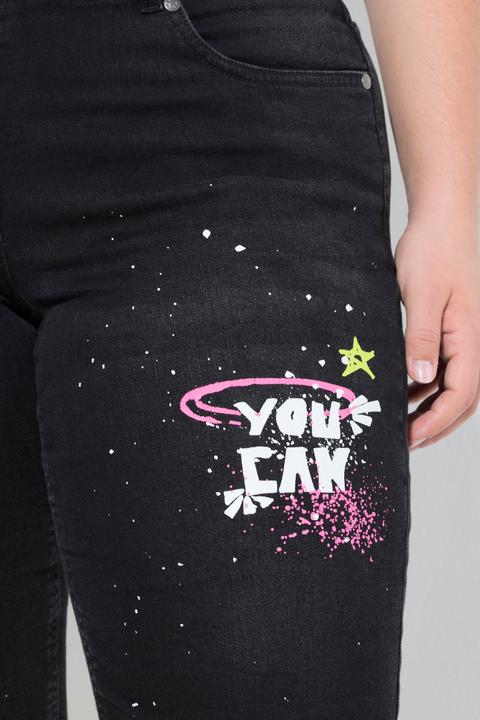 Immagine prodotto Angel of Style Bermuda di jeans con taglio della gamba dritto e stampa (48)