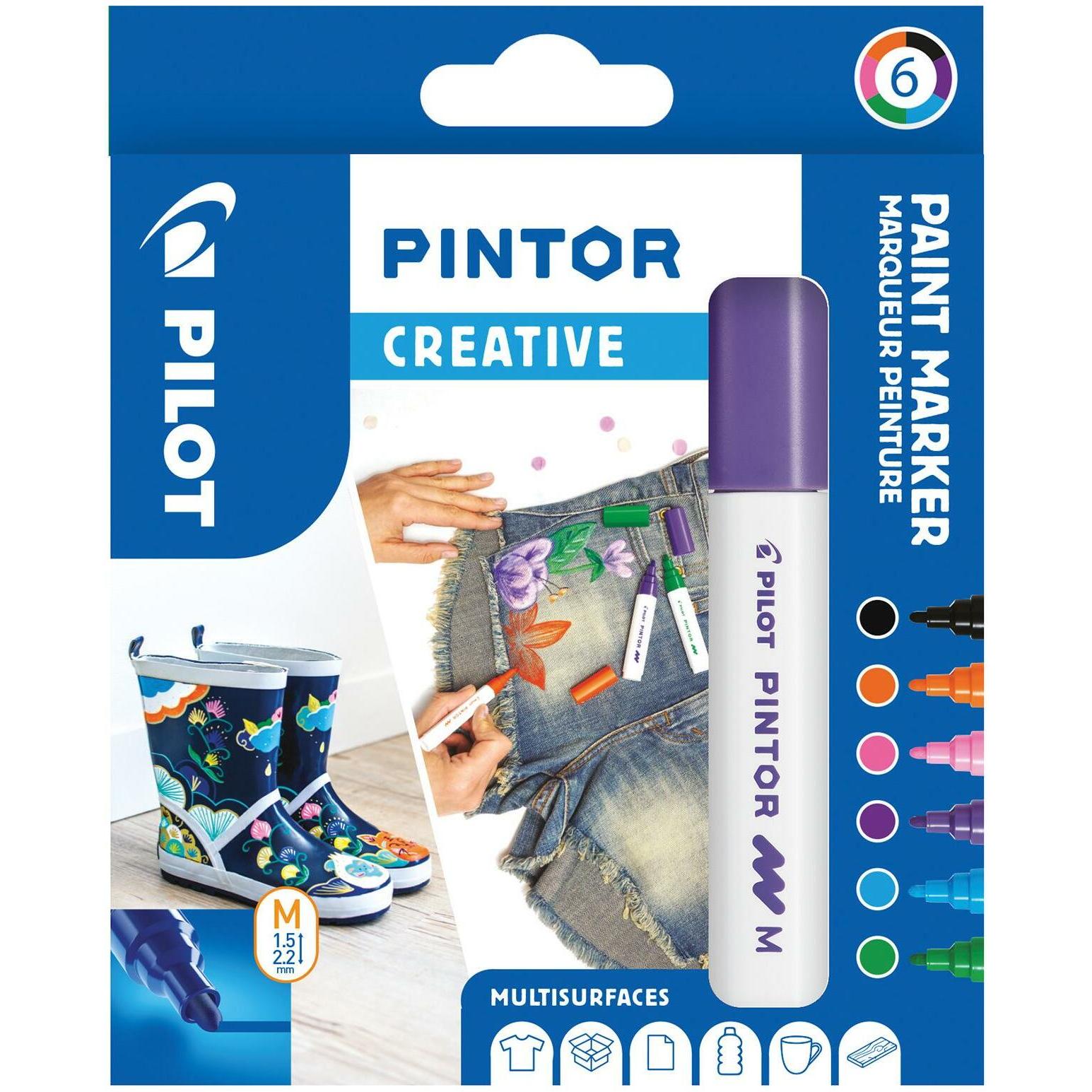 Pilot, Marker, Pintor Medium Set à 6 Creative (Mehrfarbig, 4.50 mm, 6 x)