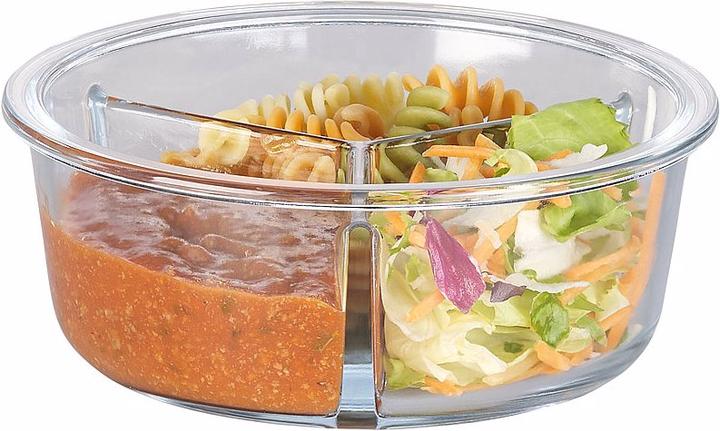 Produktbild Rosenstein & Söhne Glas-Frischhaltedose mit 3 Kammern & Klick-Deckel (0.80 l)