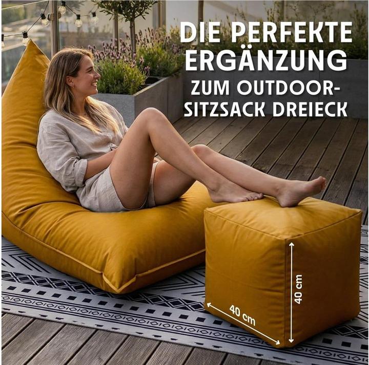 Produktbild Urbanara Sitzsack-Hocker Basic-Outdoor, 85 l, Senfgelb
