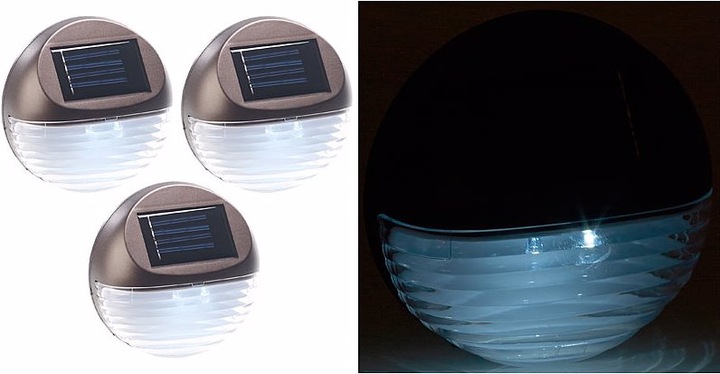 Lunartec Set of 3 Solar LED Fence Light (1 lm, IP44)
