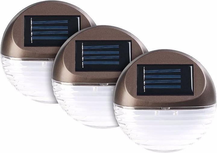 Produktbild Lunartec 3er-Set Solar-LED-Zaunleuchte (1 lm, IP44)