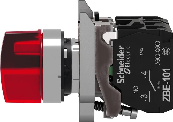 Actual product image Schneider Electric Ill Selector switch 3P Red 1NO/1NC 24V