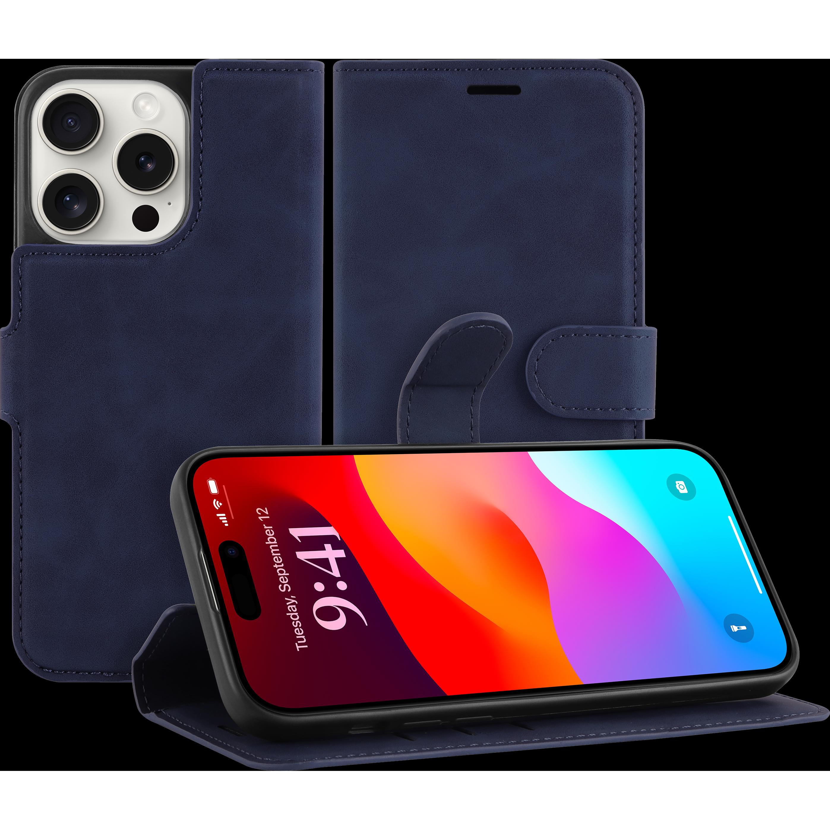 Cazy Premium-Geldbörsen-Etui für iPhone 15 Pro, Magnetisches Geldbörsen-Etui, Kartenfächer, Ständer - (Apple iPhone 15 P...