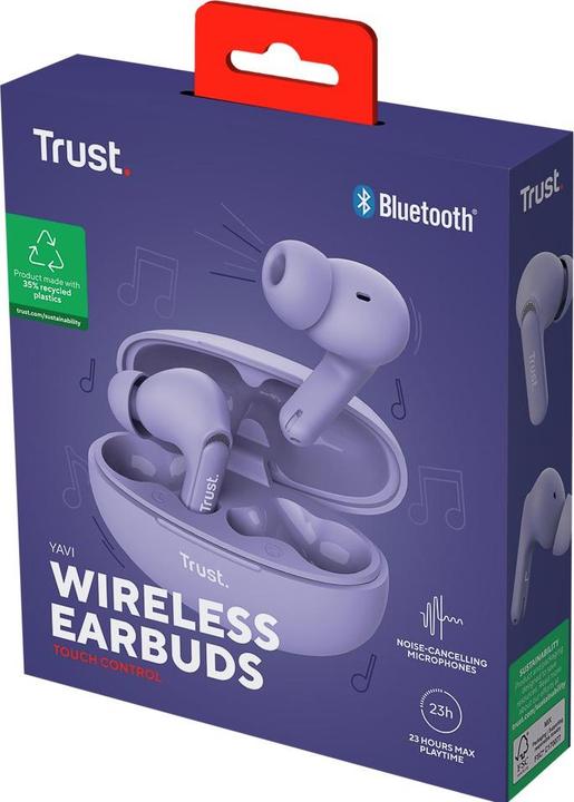 Actual product image Trust Yavi Bt Enc Earbuds Purple (23 h, Wireless)