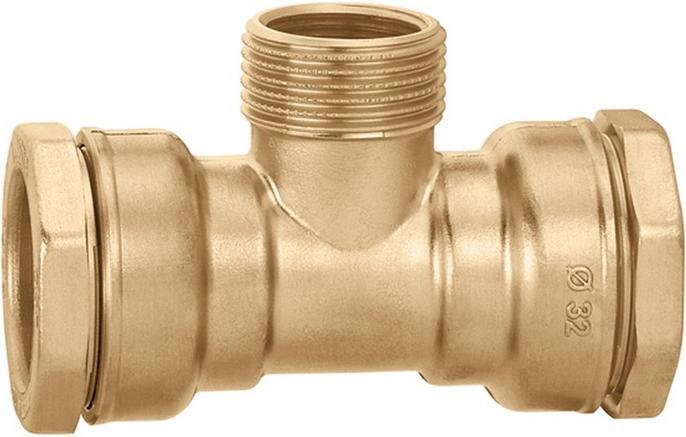 Caleffi T-piece 865 brass 32x1inch AGx3/4inch IG