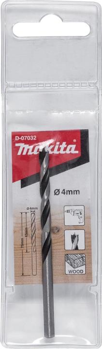 Actual product image Makita WOOD DRILL 4X40X75MM D-07032 (4 millimetres)