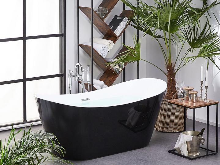 Actual product image Beliani Bathtub freestanding black oval 160 x 76 cm ANTIGUA (220 l, 160 cm, 160 cm)