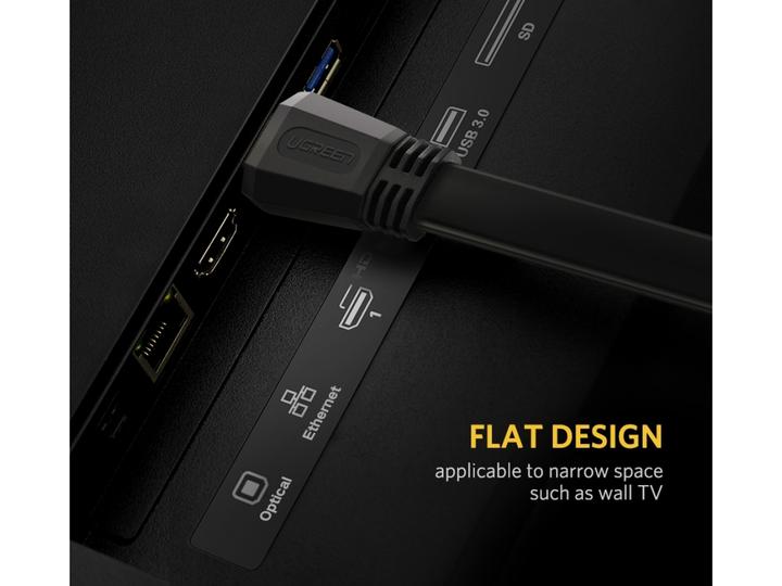 Produktbild Ugreen HDMI 2.0 Flachband 4K 1080p vergoldet (5 m, HDMI, 2.0)