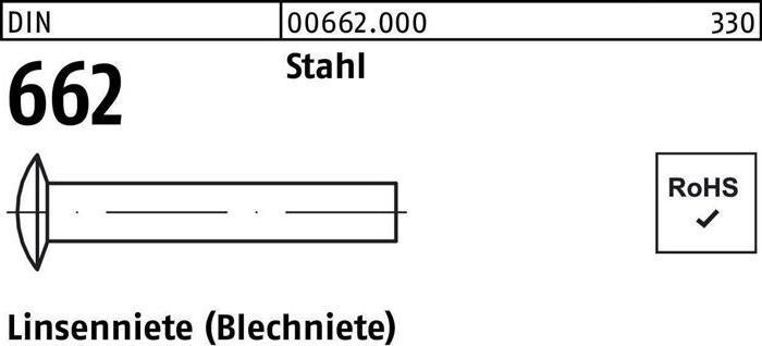 Produktbild Linsenniete DIN 662 2 x 4 Stahl