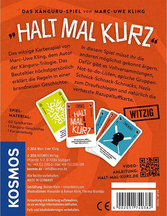 Produktbild Kosmos Halt mal kurz. Das Känguru-Spiel (Deutsch, 3 - 5 Spieler)