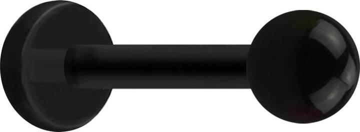 Produktbild Star Piercing Labret schwarz mit Kugel (Kunststoff, ohne Messing)