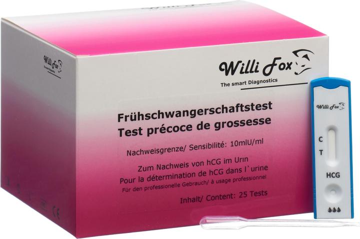 Produktbild Willi Fox Frühschwangerschaftstest Urin (25 Stk) (25 x)