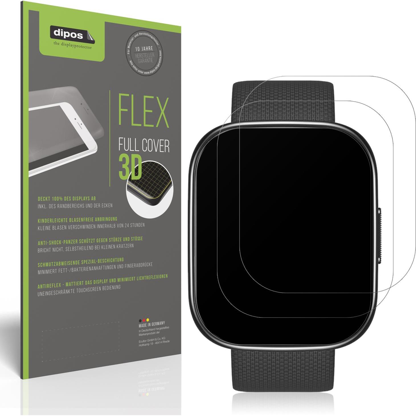 Dipos Full Cover Schutzfolie Matt, Smartwatch Schutzfolie, Transparent