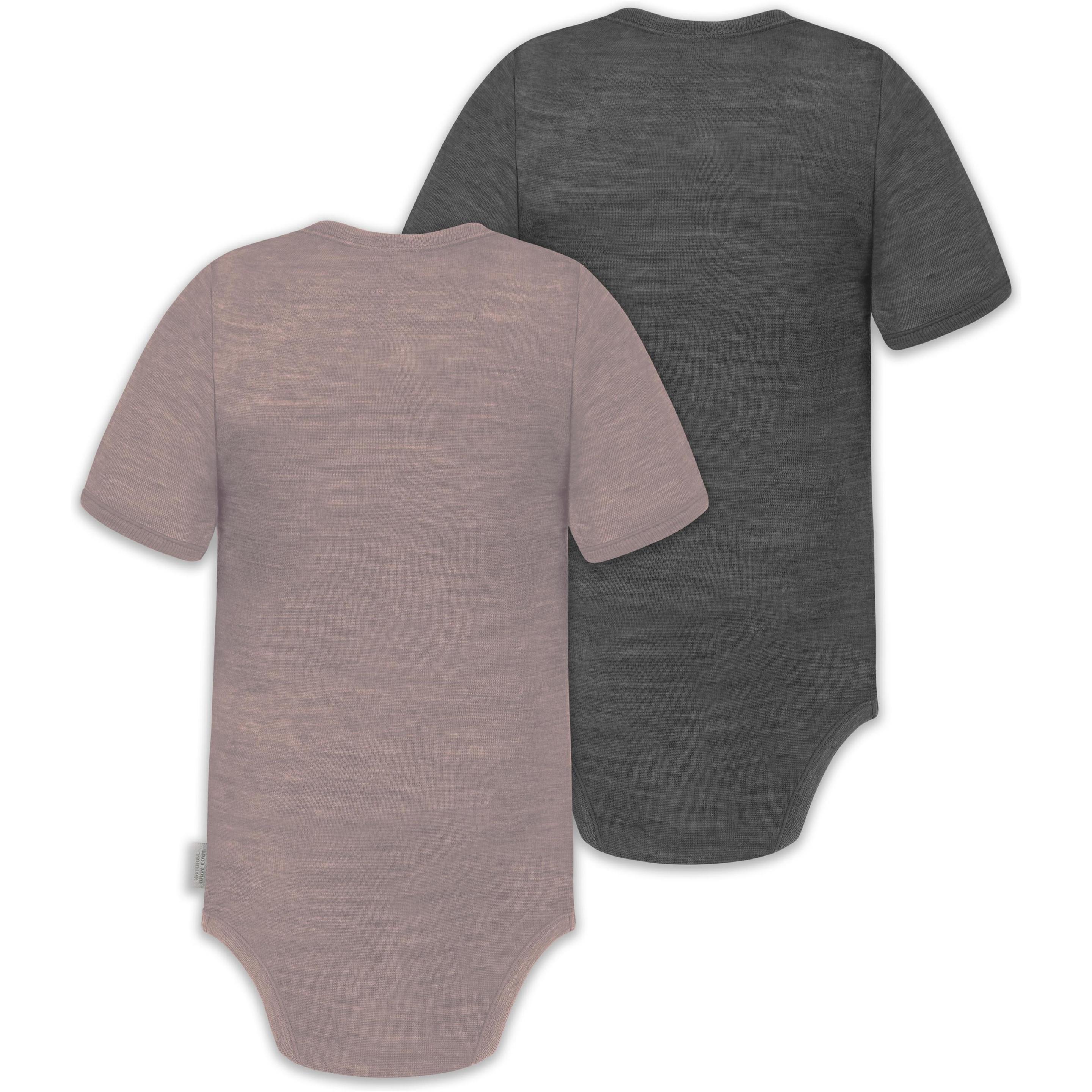 Thumbnail - Normani, Herren, Body, 2er Set Baby Merino Kurzarmbody „Tihoi" - 9317, Rosa, (86)