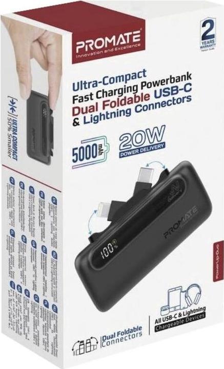 Produktbild ProMate PowerUp-Duo 5000mAh Powerbank (5000 mAh, 20 W, 18.50 Wh)