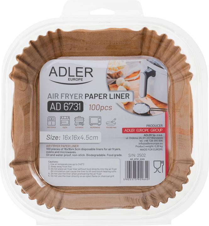 Actual product image Adler AD 6731 Papira cepamforma karsta gaisa friterim 16cm 100gb AD 6731 (5905575909640)