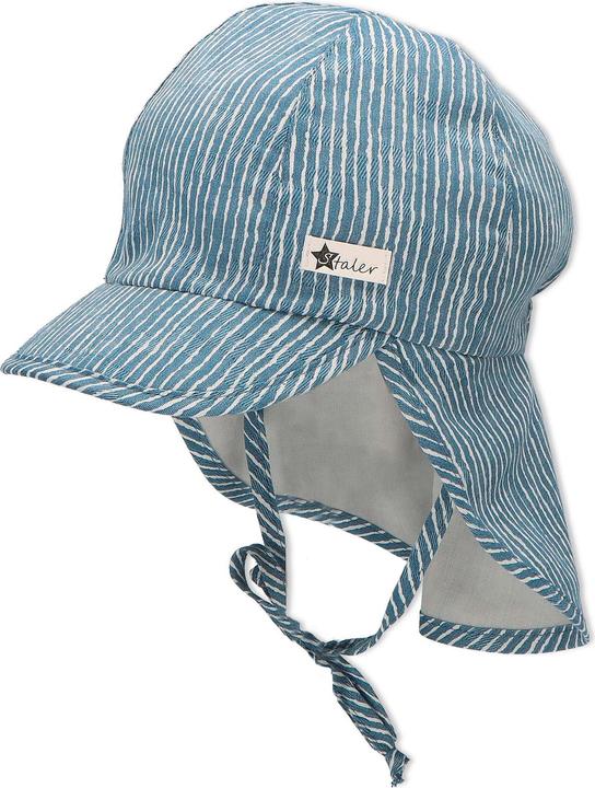 Actual product image Sterntaler Summer Cap with Neck Guard Medium Blue Size 45