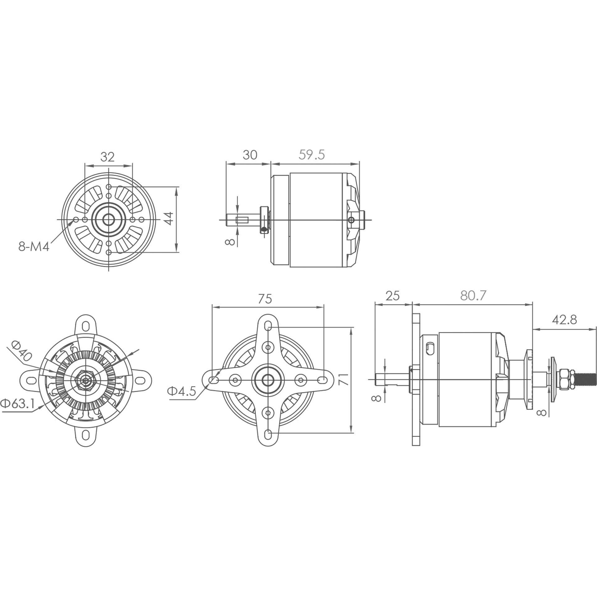 Thumbnail - Planet-Hobby JOKER 6360-8 V3 280 KV BRUSHLESS MOTOR