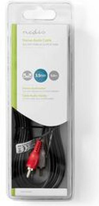 Produktbild Nedis Stereo-Audiokabel 3.5 mm Stecker 2X RCA Stecker Vernickelt rund Schwarz Box 5.00 m 5.00 m (5 m)