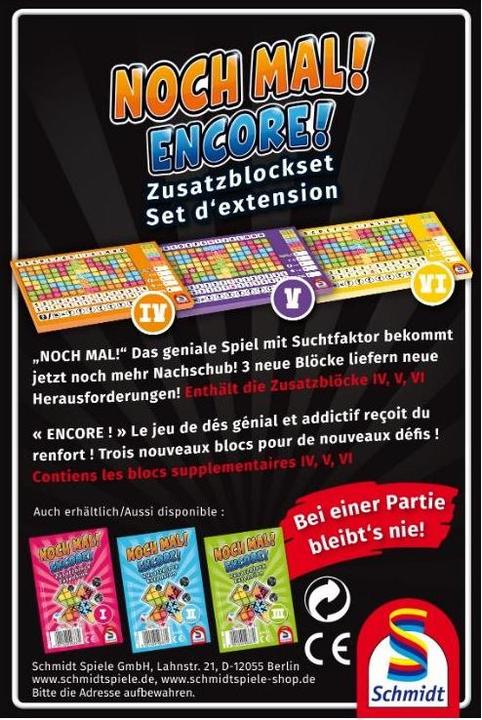 Actual product image Schmidt Spiele One more time. Additional Blockset (German, 1 - 6 Players)