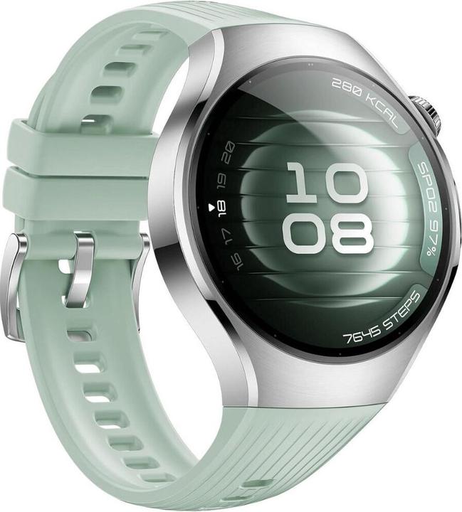 Actual product image Huawei Smart watches Watch 5 (42mm), Fluorelastomer Light Green strap, Metal body, Soc-L19F (42 mm, 4G)