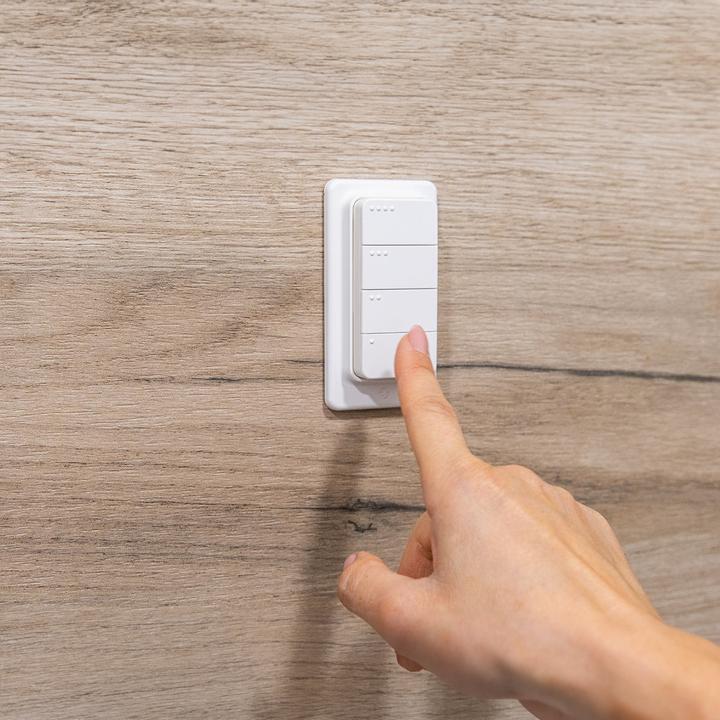 Actual product image Shelly BLU RC Button 4 ZB - White (Device-specific remote control, Bluetooth, NFC, Radio Frequency (RF))