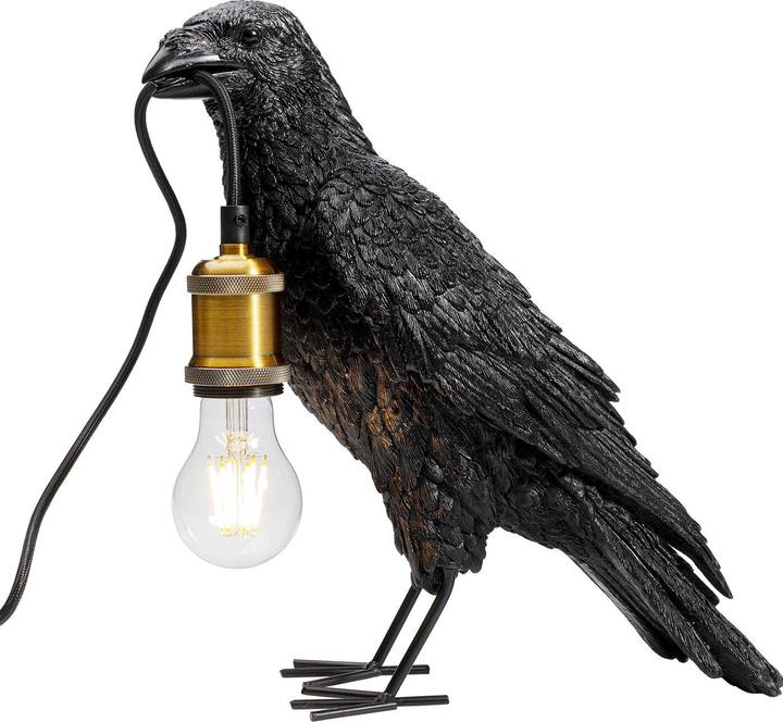Actual product image Kare Design Table Lamp Animal Crow Mat Black (E27)