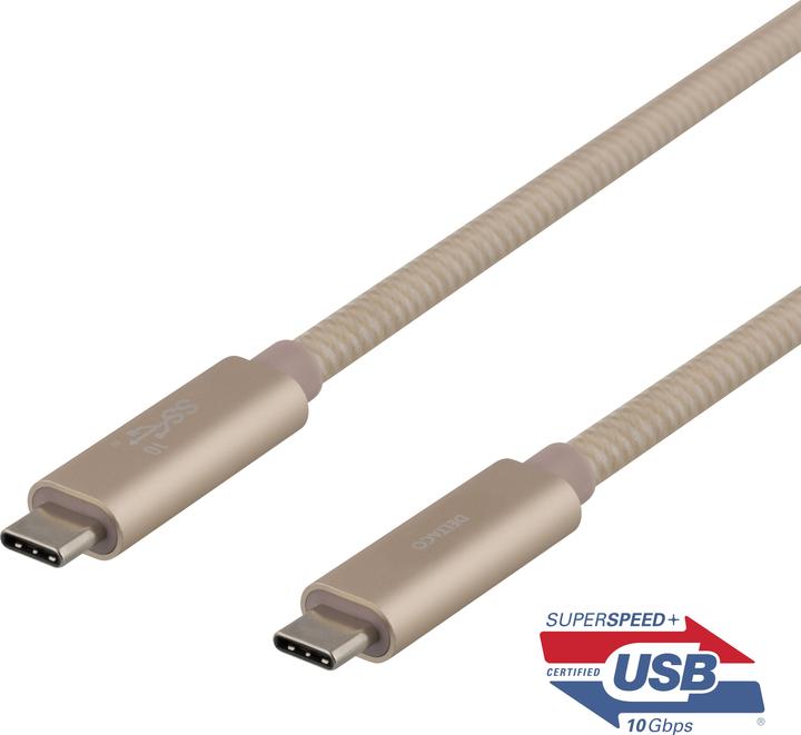 Actual product image Deltaco USB-C kabelis 0.5m, "SuperSpeed", pintas, USB 3.1 Gen 2, 10 Gbps, 100W (0.50 m, USB 3.1, 100 W)