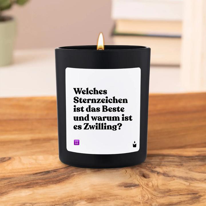 Produktbild Chatty Candles Duftkerze Woody Welches Sternzeichen ist das Beste und warum ist es Zwilling?