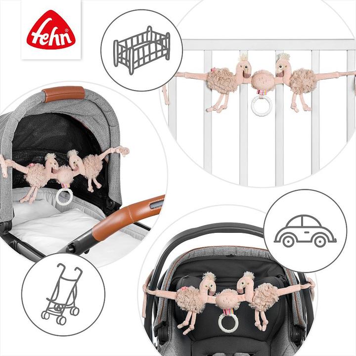 Immagine prodotto Fehn Kinderwagenkette Flamingo Rose, Material: Polyester