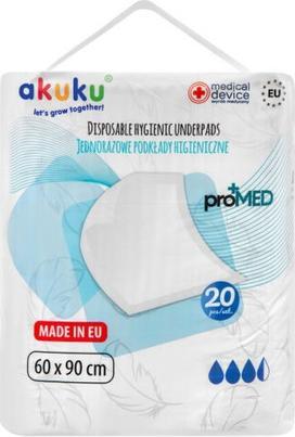 Akuku Promed 60x90 Disposable Underpads - Pack of 20 (20x)