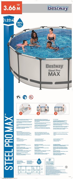 Produktbild Bestway Steel Pro Max Aufstellpool Komplett-Set (Ø 366 x 122 cm)
