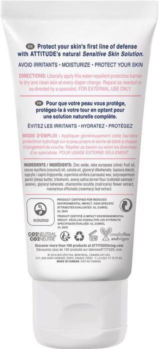 Actual product image Attitude Nappy cream zinc