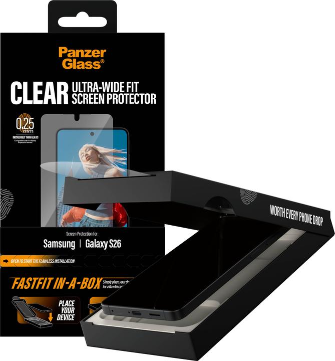 Produktbild PanzerGlass Ultra-Wide Fit - FastFit (1 Stk., Samsung Galaxy S26)