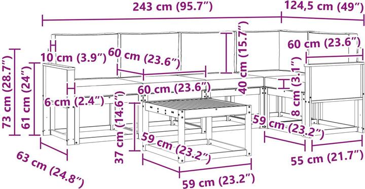 Produktbild vidaXL Outdoor-Sofa