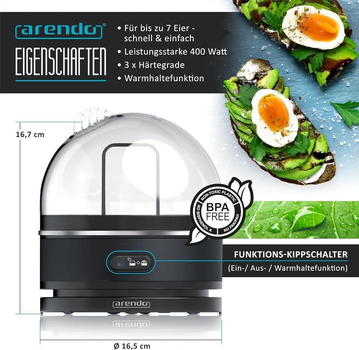 Produktbild Arendo Eierkocher Sevencook mit Warmhaltefunktion
