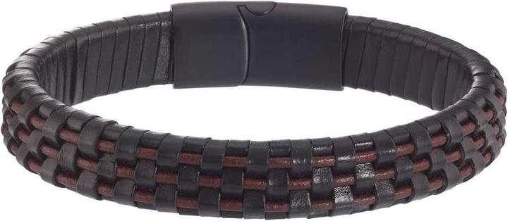 Produktbild Bijouteria Lederarmband (21 cm, Edelstahl, Leder, PVD Beschichtung (schwarz))