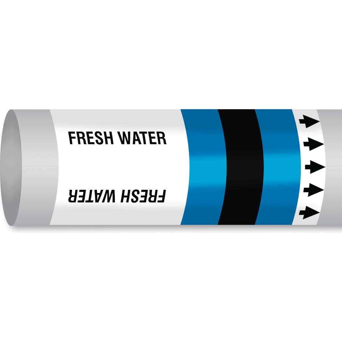 Brady, Segnaletica di sicurezza, B-7541, ISO 14726 IMO Pipe markers - Fresh Water (acqua dolce per uso sanitario)